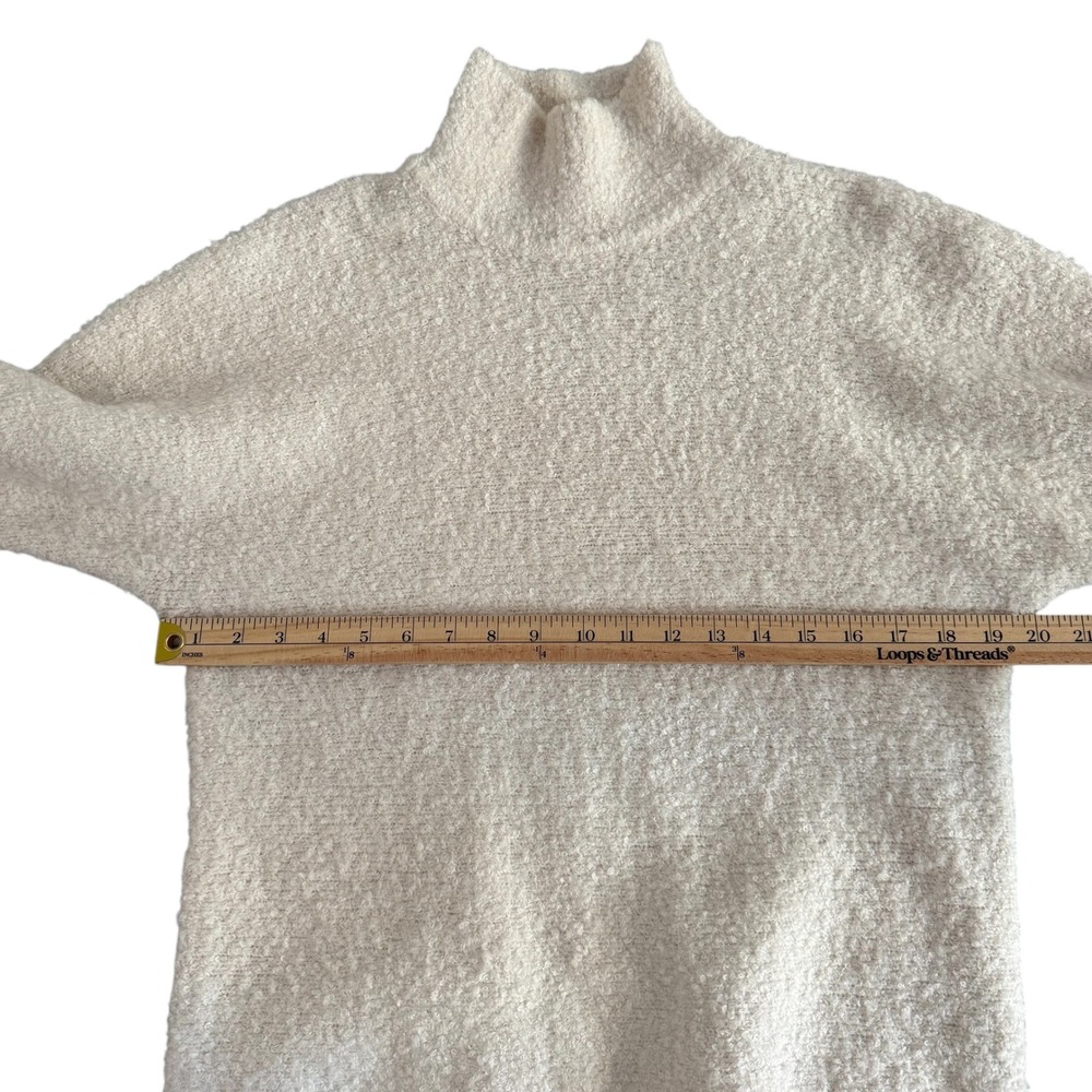 MAGASCHONI‎ Small Cream Textured Mock Neck Women's Sweater - Picture 4 of 9